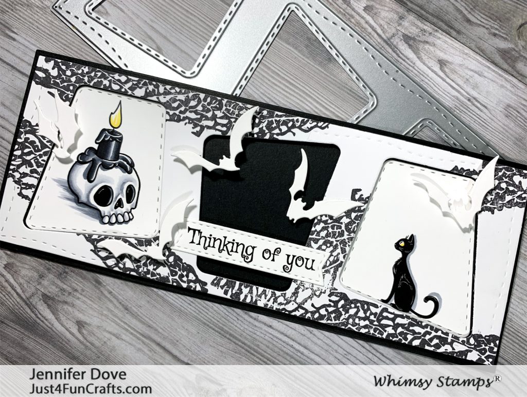 Slimline Card, halloween, Card making, Whimsy Stamps