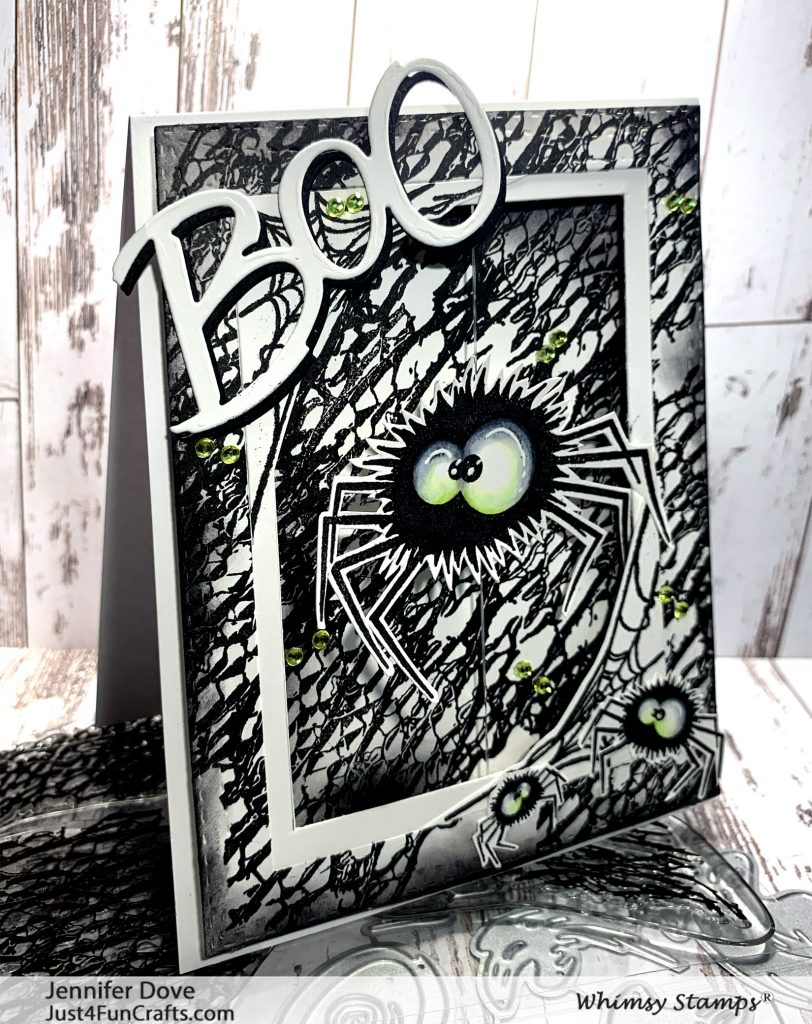 Halloween card, Whimsy Stamps, spider web, interactive card, card making
