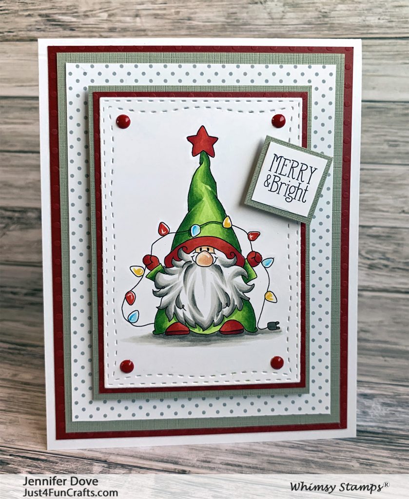 whimsy stamps, Christmas cards, card making, gnomes