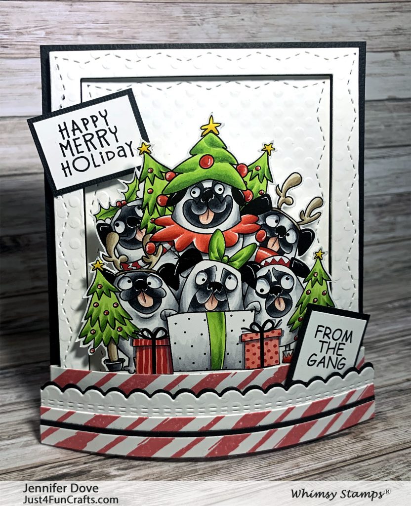 Pugs, Christmas Cards, Card making, Whimsy Stamps, Simon Says Stamp