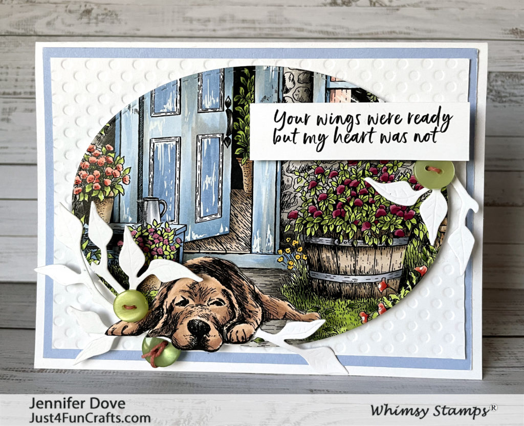 JDove PetsFillYourHeart FrontDoor Whimsy Stamps DoveArt Cardmaking